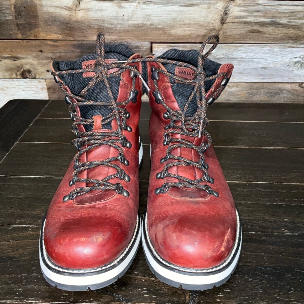 Wolverine Men's Red Leather Hiking Boots